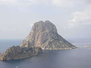 Deutsch: Der Es Vedra vor der Insel Ibiza