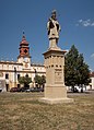 Veselí nad Lužnicí (Wesseli an der Lainsitz), Josef Zeman Skulptur und das Rathaus