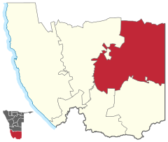 Karte Koës in Namibia