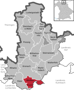 Läget för Weißenbrunn i Landkreis Kronach