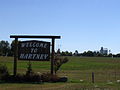 Welcome sign of Hartney, MB (2006)