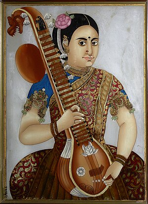 Indian woman with sitar