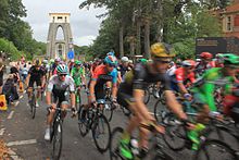 Crossing Clifton Suspension Bridge during stage 7