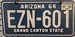 1965 Arizona license plate