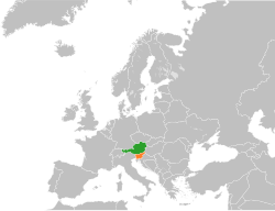 Lage von Österreich und Slowenien