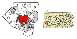 Localização no condado de Allegheny