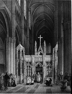 gravure du jubé de la cathédrale.