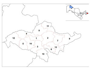 Андыжанская вобласьць, мапа