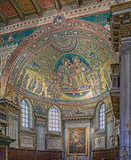 Arhitectura bizantină: Absidă din Santa Maria Maggiore (Roma), decorată cu mozaicuri din secolul al V-lea