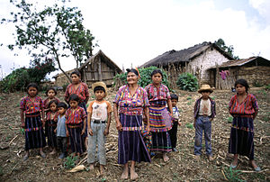 A Kaqchikel family in the hamlet of Patzutzun, Guatemala, 1993 Cakchiquel family.JPG