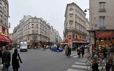 Korsningen Rue de Buci och Saint-André des Arts.