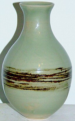 Celadon and Iron vase by Yume Ceramics