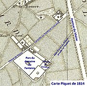 Château du Maine sur plan Piquet de 1814.