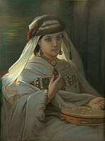 Young girl with tambourine