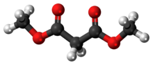 Ball-and-stick model of the dimethyl malonate molecule