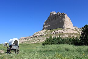 Planwagen vor dem Eagle Rock