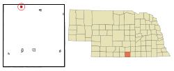Location of Hildreth, Nebraska