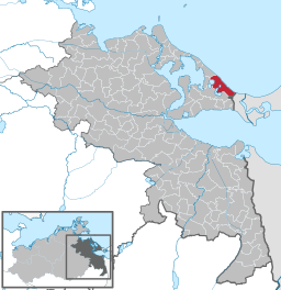 Heringsdorfs läge i Mecklenburg-Vorpommern