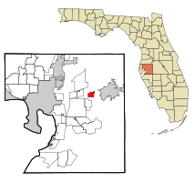 Location in Hillsborough County and the state of فلوریڈا