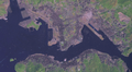 人造衛星拍低嘅維多利亞港（2005年3月）