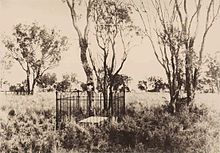 Horatio Wills' gravestone, ca. 1950 Horatio Wills gravesite.jpg