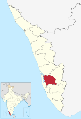 Positionskarte des Distrikts Kottayam