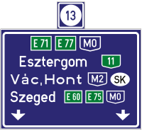 Panneau de signalisation avancée (poursuite sur autoroute)