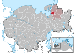 Läget för kommunen Krusenhagen i Landkreis Nordwestmecklenburg