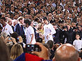 Prince William looks on as Ronaldo receives his runners-up medal from UEFA President Michel Platini after the 2009 UEFA Champions League Final.