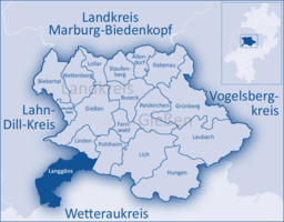 Läget för Langgöns i Landkreis Gießen