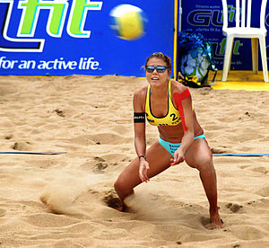 Beach volley Brazilian player Leila Barros in 2007