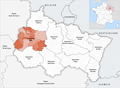 Lage des Départements Marne in der Region Grand Est