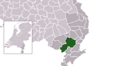 Highlighted position of Leudal in a municipal map of Limburg