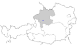 Map of Austria, position of Pinsdorf highlighted