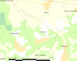 Mapa obce Veslud