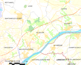 Mapa obce Le Cellier