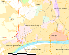 Mapa obce Saint-Jean-de-la-Ruelle