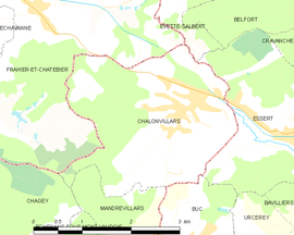 Mapa obce Châlonvillars