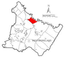 Map of Westmoreland County, Pennsylvania Highlighting Loyalhanna Township