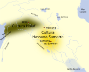 Localización aproximada de las culturas Hassuna-Samarra y Halaf durante el "período 6".