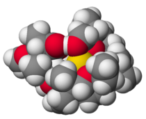 Like many antibiotics, monensin-A is an ionophore that tightly bind Na (shown in yellow). Monensin2.png