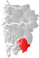 Staðseting av kommununi í fylkinum