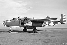 B-25 Mitchell bomber with Chinese Nationalist insignia. North American B-25C (B31393) (5519679693).jpg