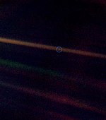 An image of earth from Voyager 1