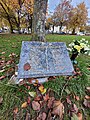 Peebles Witch Trial memorial in Tweed Green, Peebles.