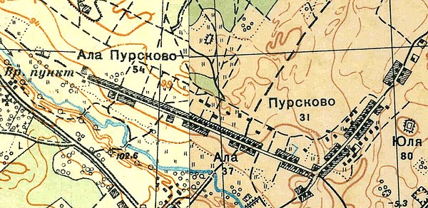 План деревни Алапурская. 1931 год