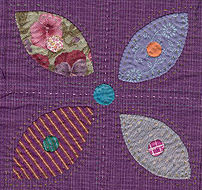 Detail of Quilt block of a flower in applique ...