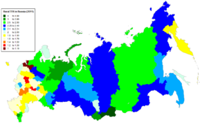 Коефіцієнт фертильності сільського населення по регіонах, 2011 рік