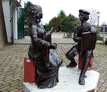 Statuen von Rembrandt und Saskia van Uylenburgh in Sloten