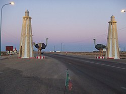 Route N1 at the exit from Boujdour town